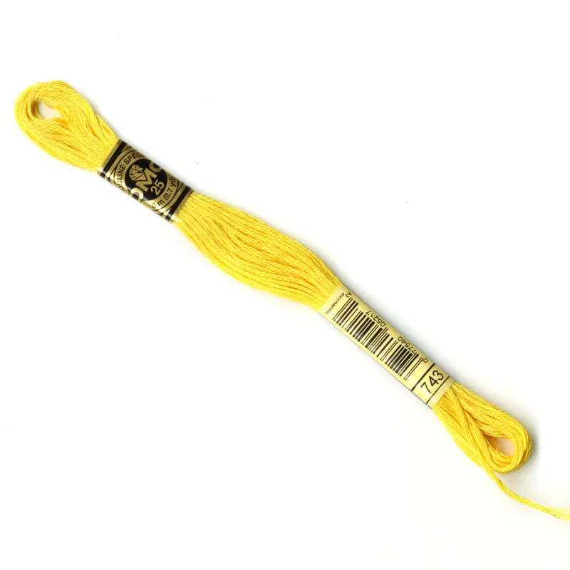 DMC Embroidery Thread - Yellow Colour 743