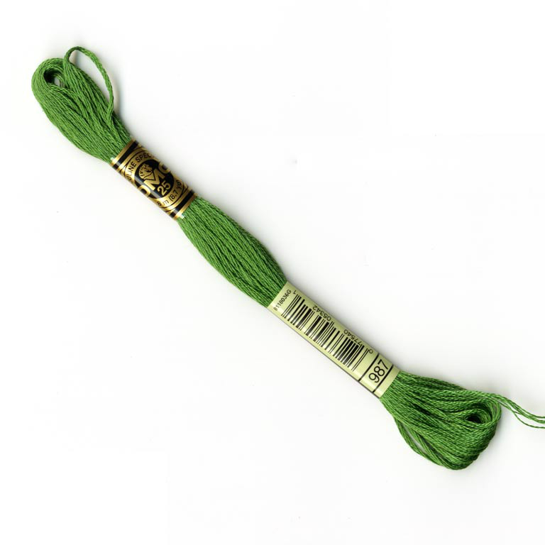 DMC Embroidery Thread - Green Colour 987 