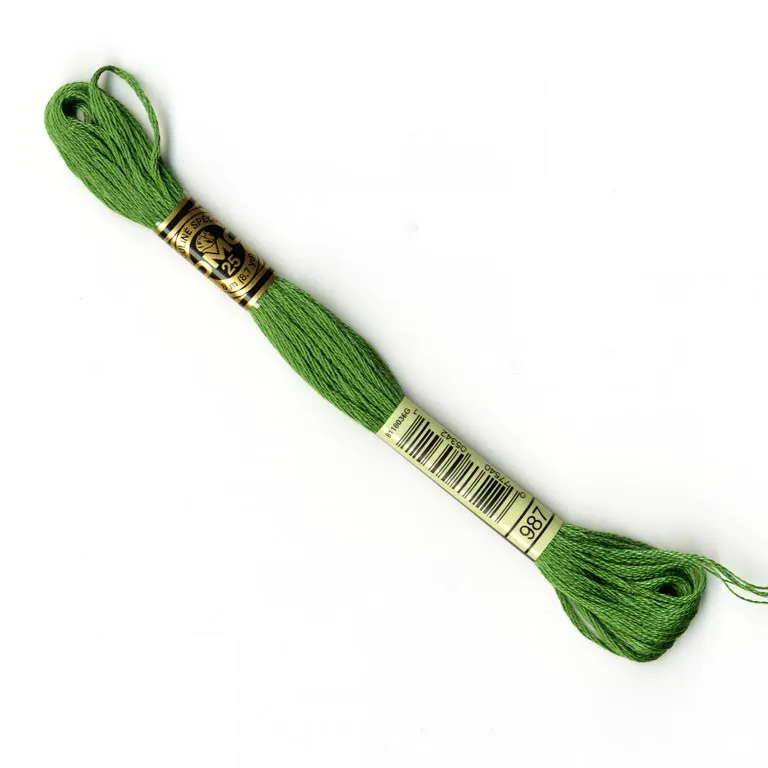 DMC Embroidery Thread - Green Colour 987 