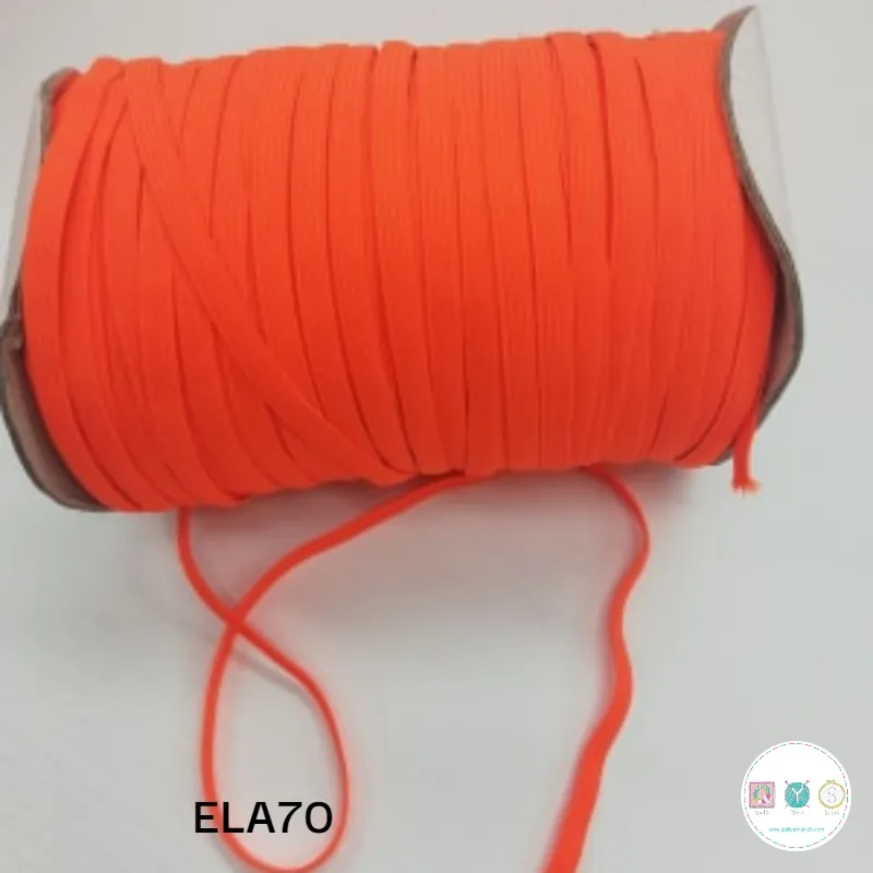 Bright Orange Elastic - 6mm - Flat - Haberdashery