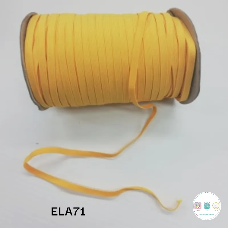 Bright Yellow Elastic  - 6mm - Flat - Haberdashery