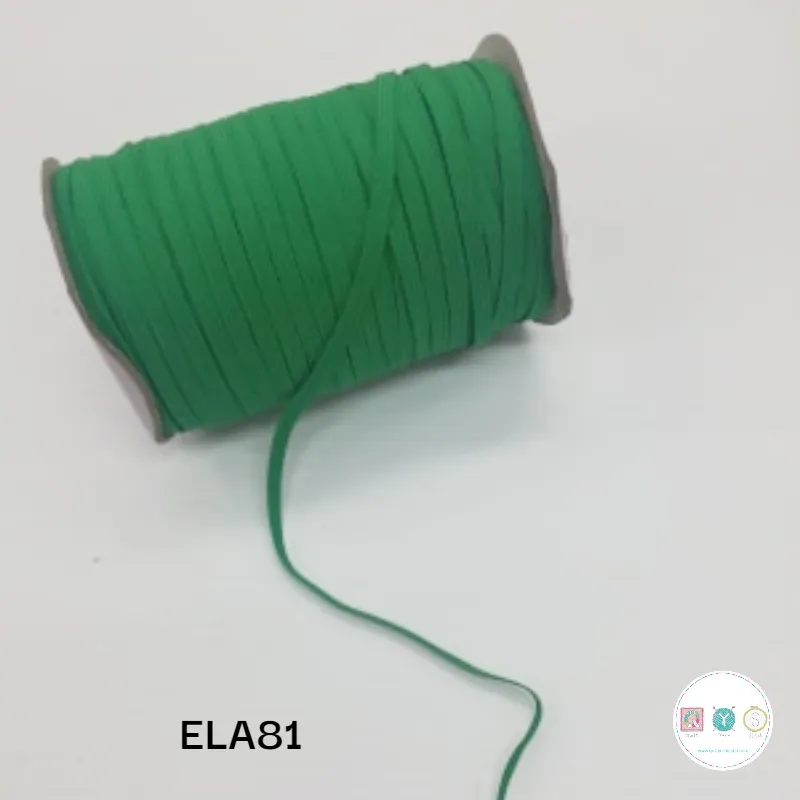 Mid Green Flat Elastic - 6mm - Haberdashery