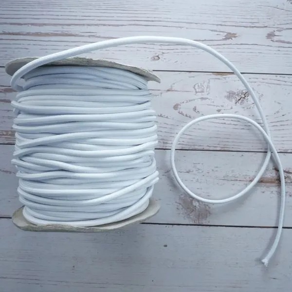 Elastic- Round White Extra Thick 4mm Elastic