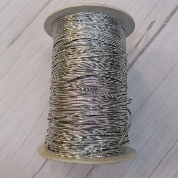 Elastic - 3mm Silver Flat Corded Elastic