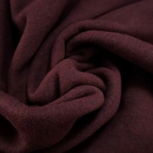 Deadstock - Wool Blend Coat Fabric Wine Maroon Double Sided