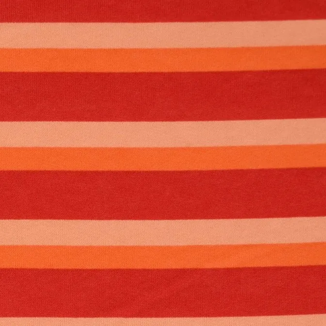 Orange Stripey Brushed Sweatshirt Fabric