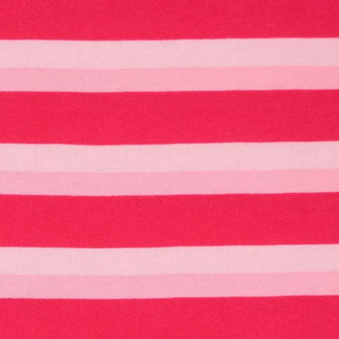 Pink Stripey Brushed Sweatshirt Fabric