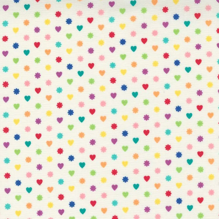 Quilting Fabric - Heart and Flower Dot on Snow from Love Lily by April Rosenthal for Moda 24115 11