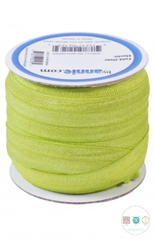 Apple Green- Fold Over Elastic (foe) by Annie - 20mm - Ribbon - Haberdashery