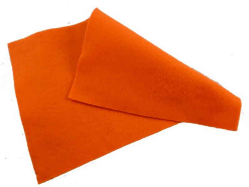 Orange Felt Sheet - 12 Square - 30cm Square - Crafting Felt