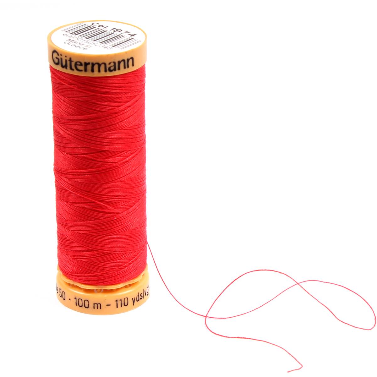 Gutermann Bright Red Thread G1974 - 100% Cotton - 50wt - Sewing Thread ...