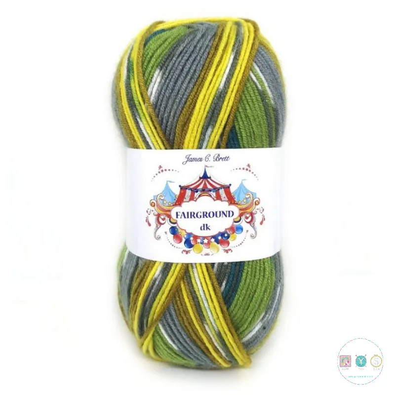 Yarn - James C Brett Fairground Dk in Green Mix G06