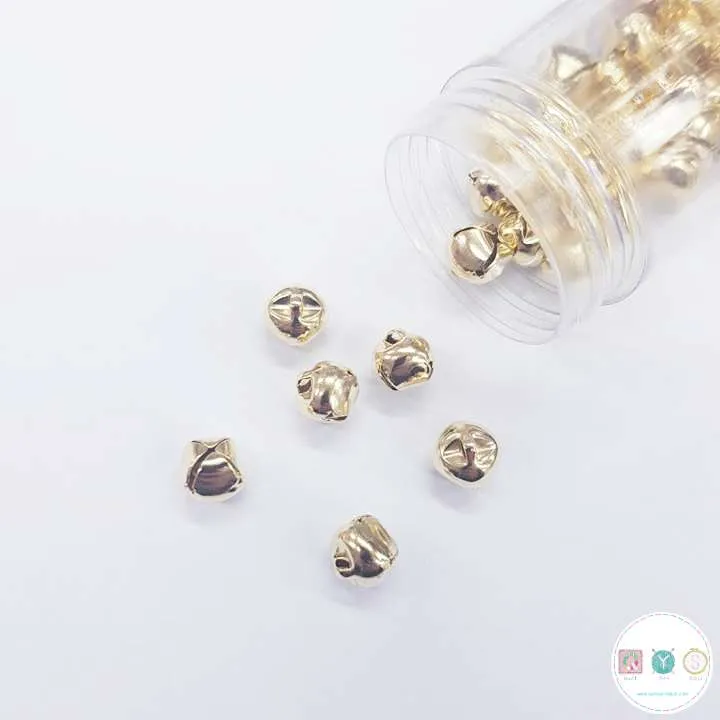 10mm Gold Jingle Bells - Novelty - Trim - Buttons - Haberdashery