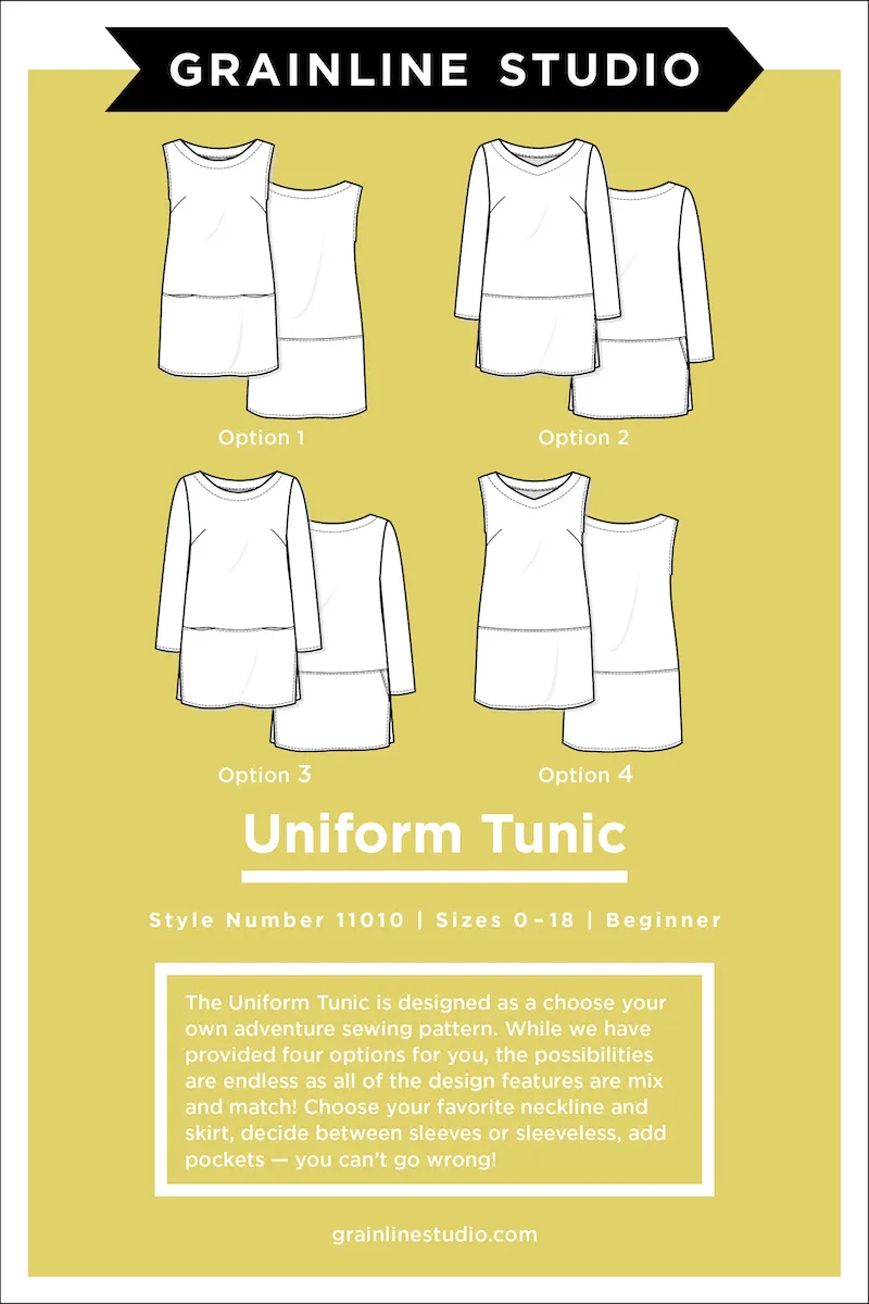 Grainline Studio - Uniform Tunic 0-18 Sewing Pattern