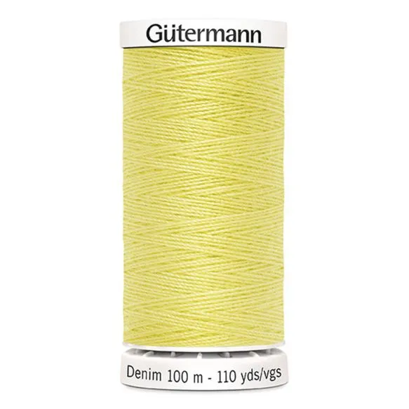 Gutermann Denim Thread - Pale Yellow Colour 1380