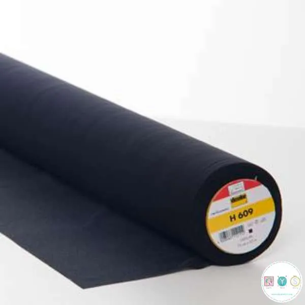 VLH609 Black - Vilene Fusible Knit Bi-elastic Interlining Fabric / Interfacing Stretch - Vlieseline - Dressmaking 