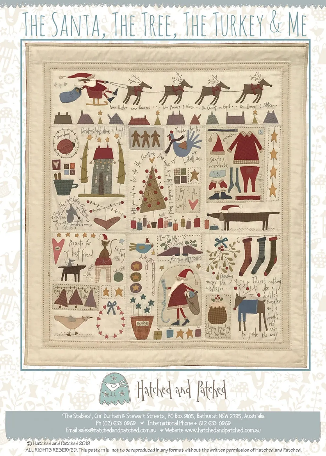 The Santa, The Tree, The Turkey and Me Pattern by Hatched & Patched