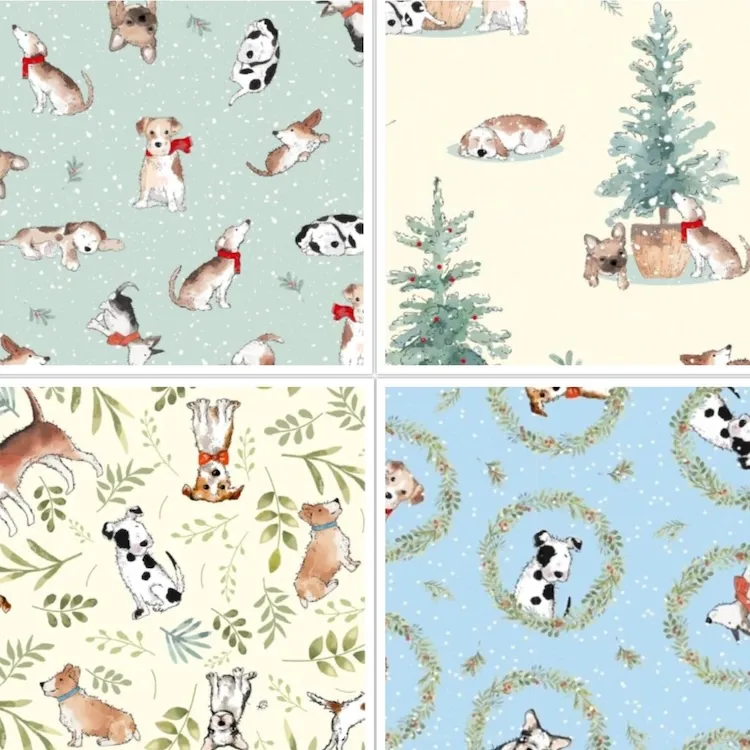 Quilting Fabric - Fat Quarter Bundle - A Man's Best Friend Christmas by the Craft Cotton Company 3394-00