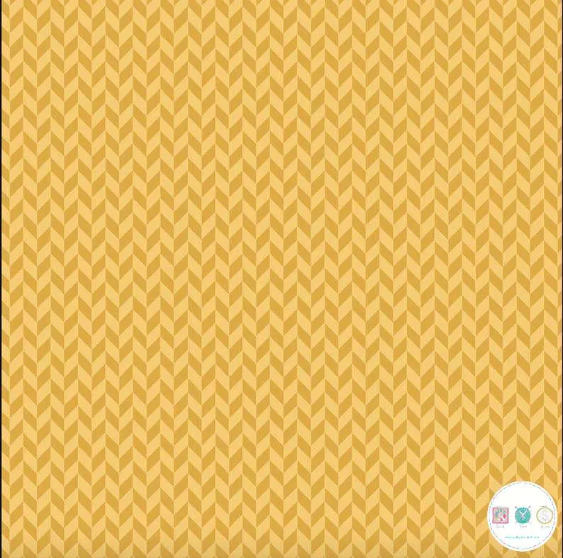 Quilting Fabric - Yellow Herringbone from Make Yourself at Home by Kimberbell Designs for Maywood Studios MAS9397-S 