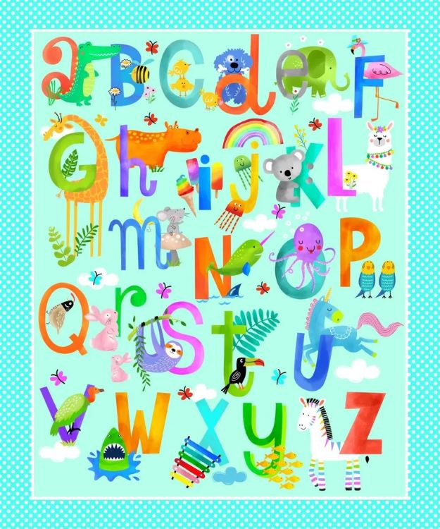 Quilting Fabric Panel - Animal Alphabet from Wee Ones by Oaisis Fabrics 57-6911