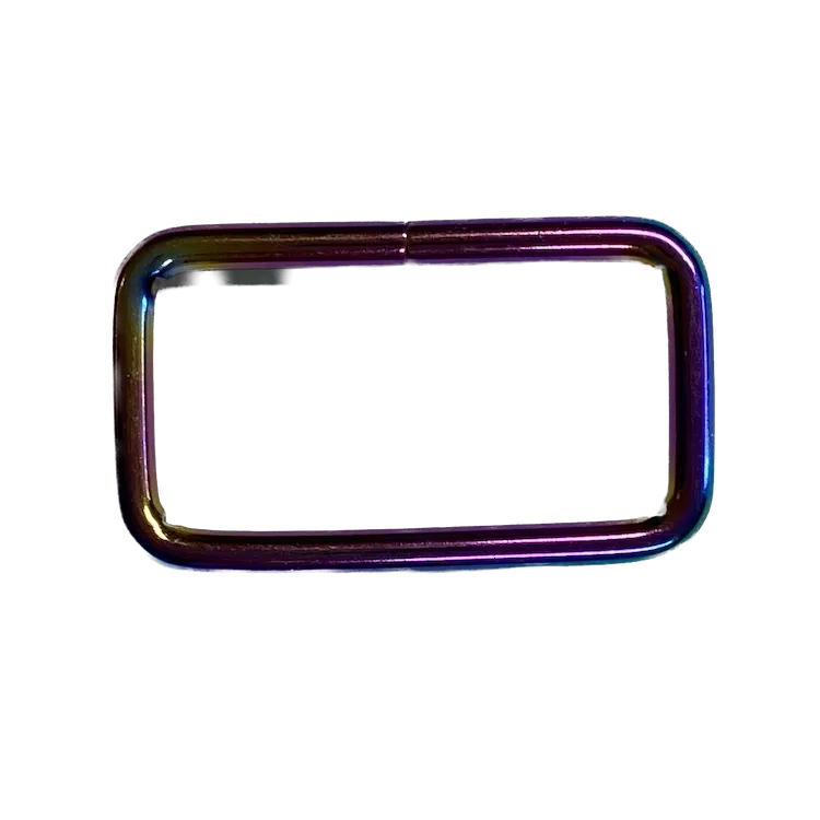 Bag Making - Rectangular Ring 38mm in Iridescent Rainbow (2 per pack)