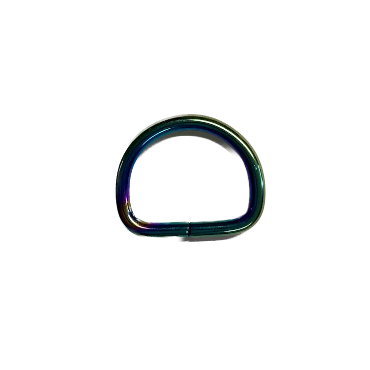 Bag Making - D Ring 25mm in Iridescent Rainbow (2 per pack)