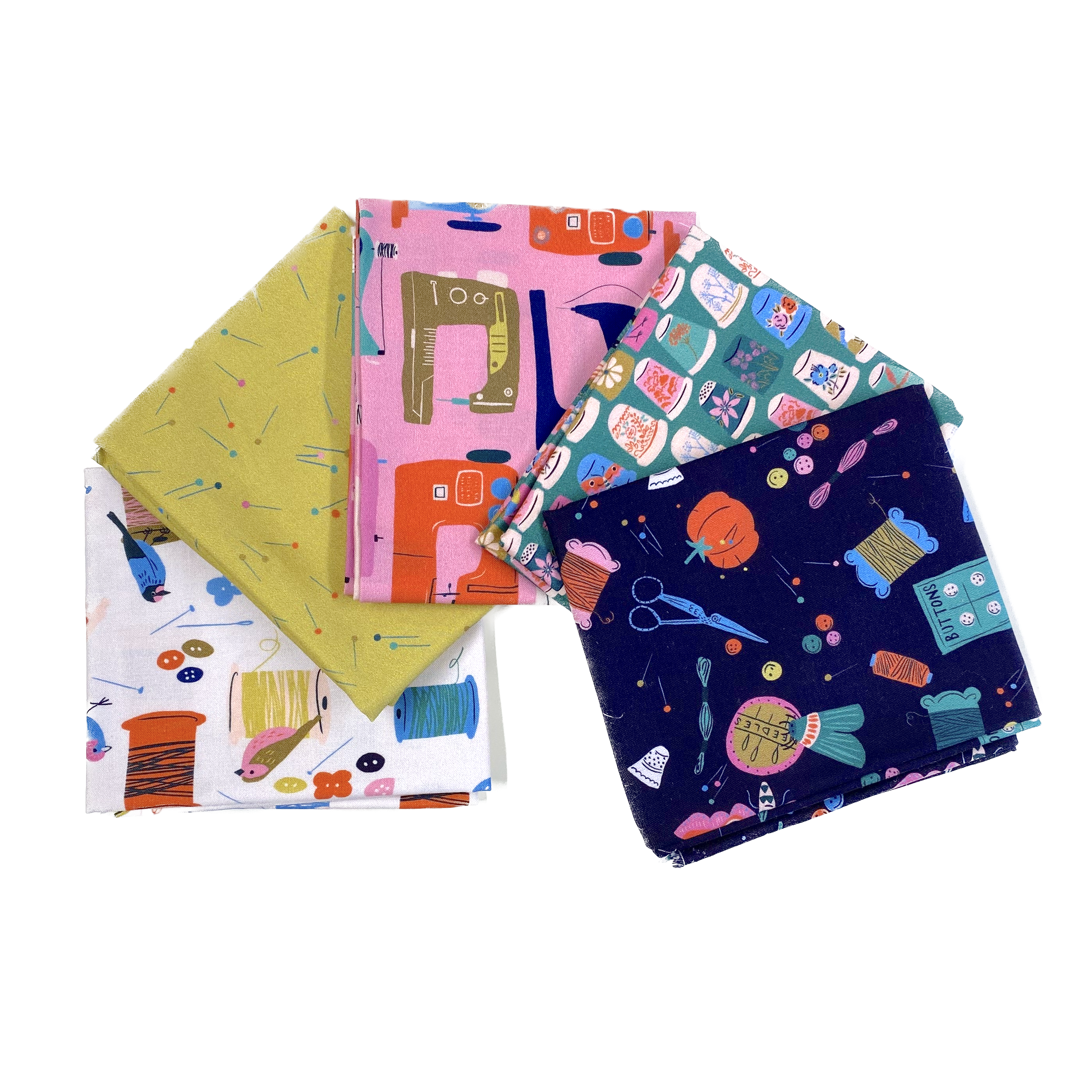 Quilting Fabric - Fat Quarter Bundle - Stitch & Sew by Louise Cunningham for Dashwood Studios