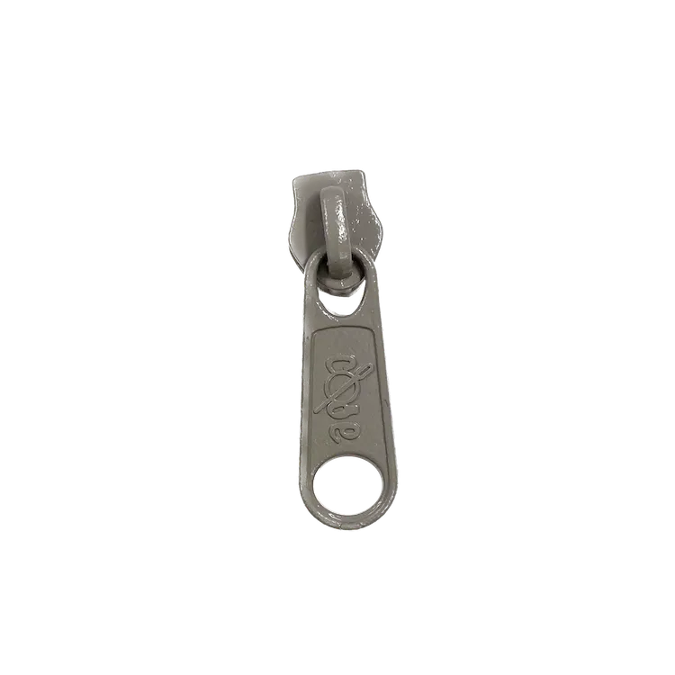 No 5 Silver Grey Long Zipper Pull