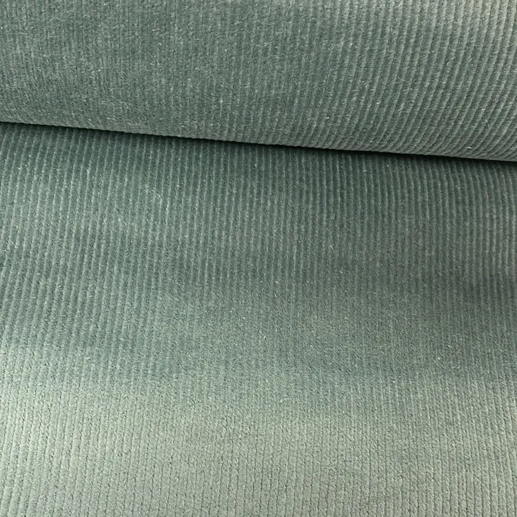 Washed Cotton Corduroy Fabric in Dusty Mint Green