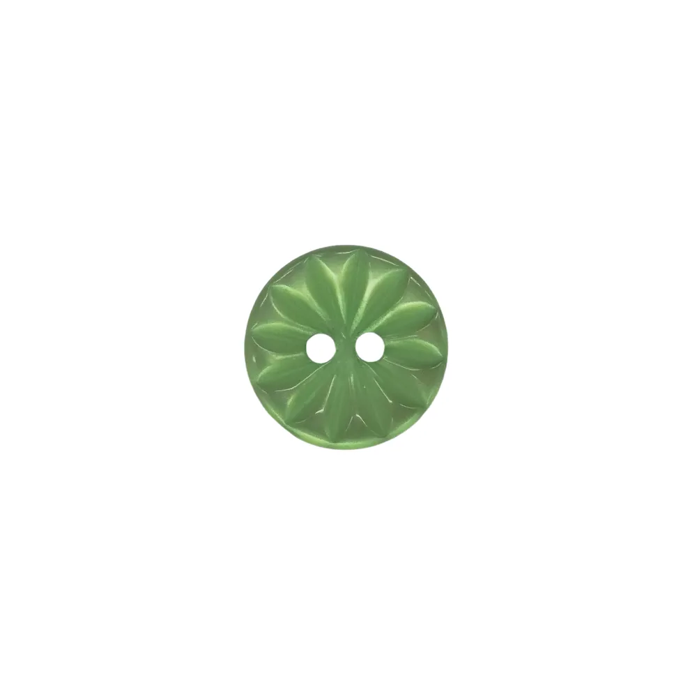 Buttons - 14mm Plastic Cut Daisy in Apple Green