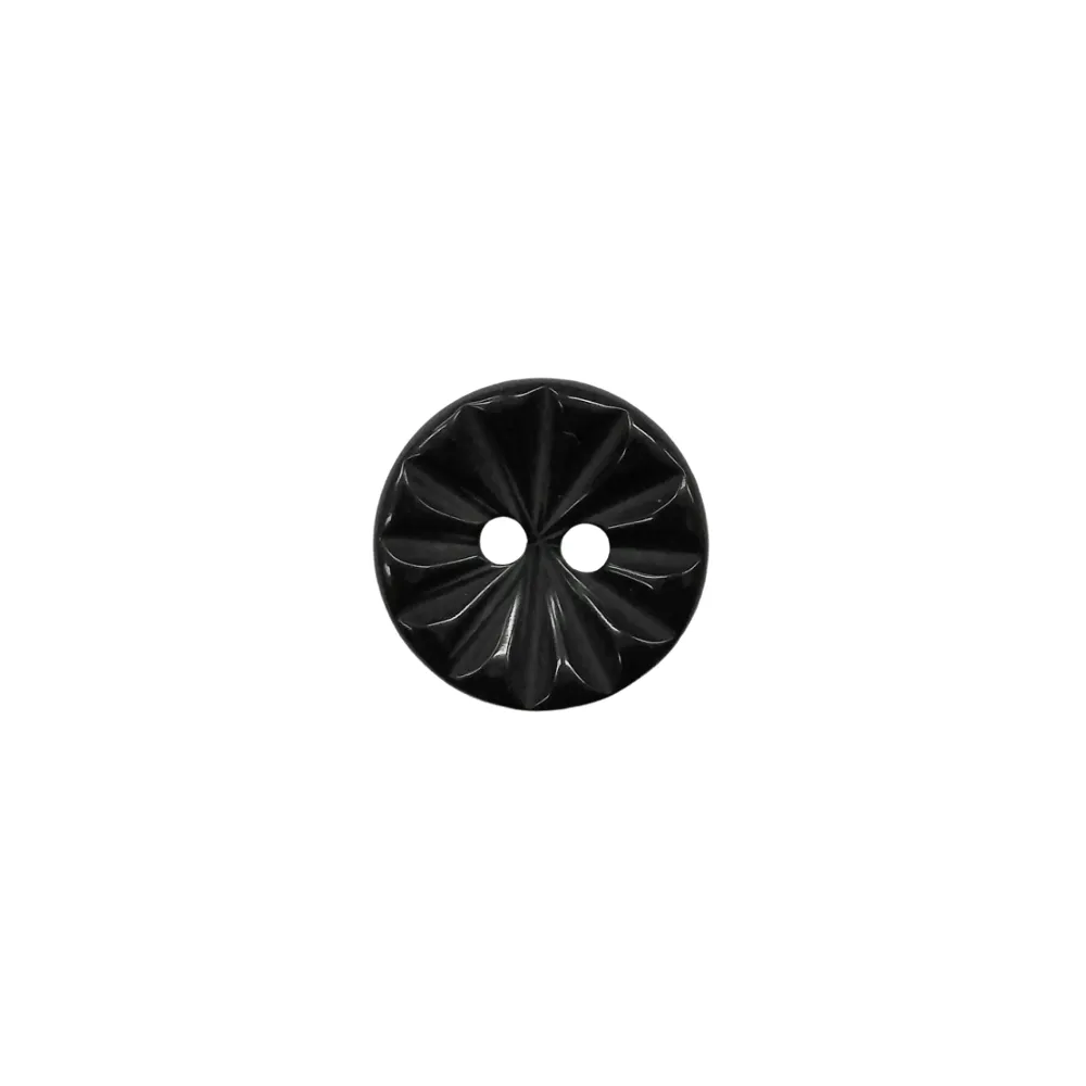 Buttons - 14mm Plastic Cut Daisy in Black