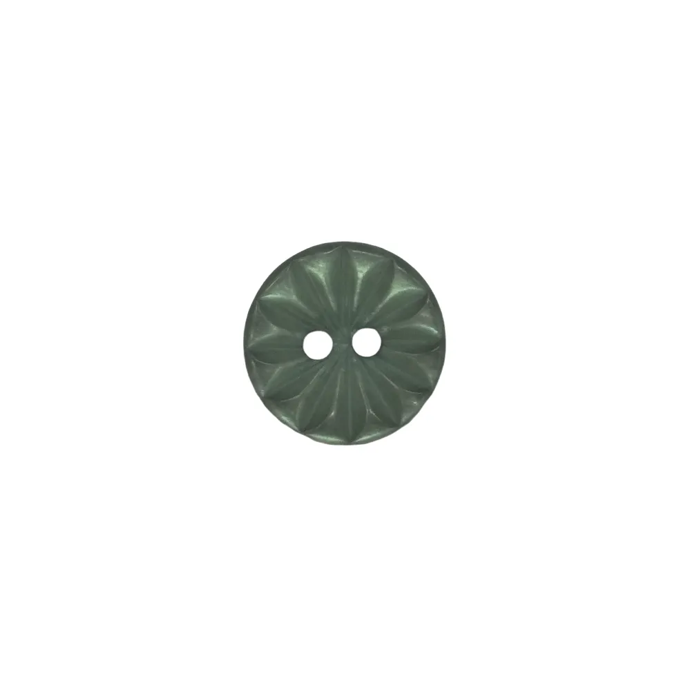 Buttons - 14mm Plastic Cut Daisy in Sage Green