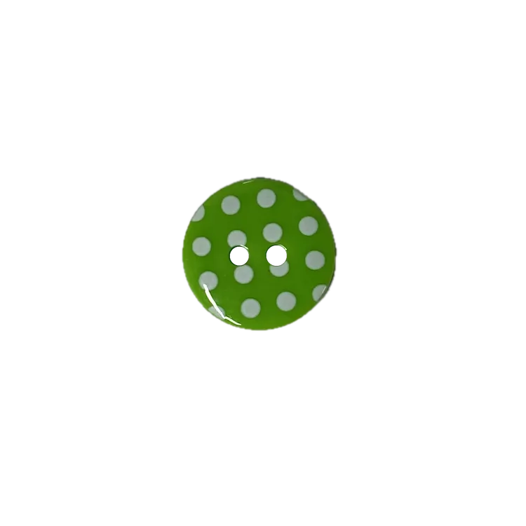 Buttons - 15mm Plastic Spotty in Lime Green