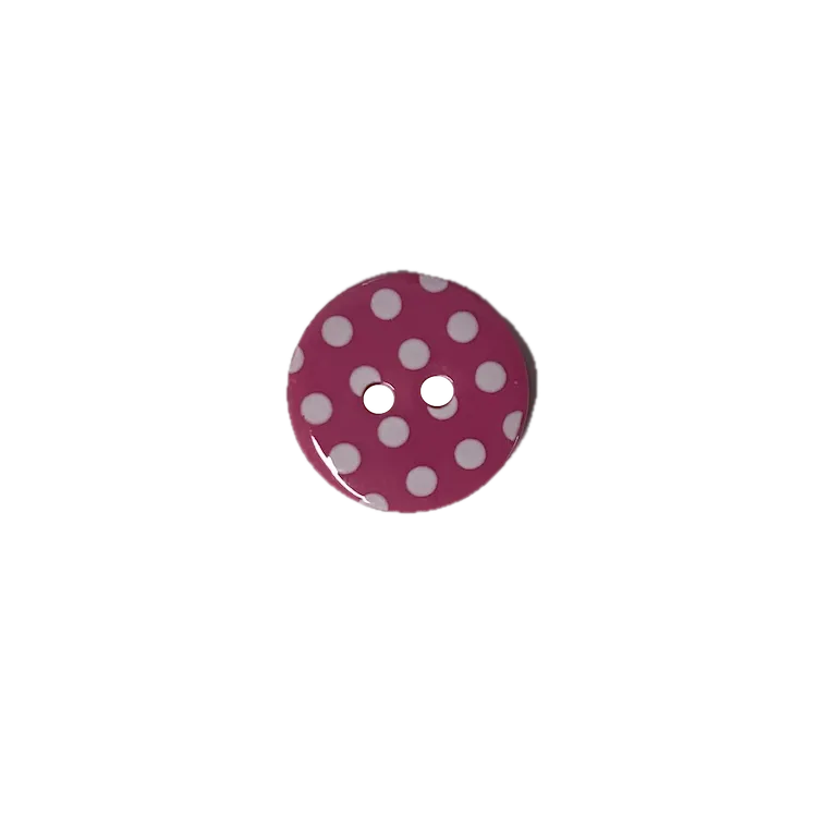 Buttons - 15mm Plastic Spotty in Mid Pink