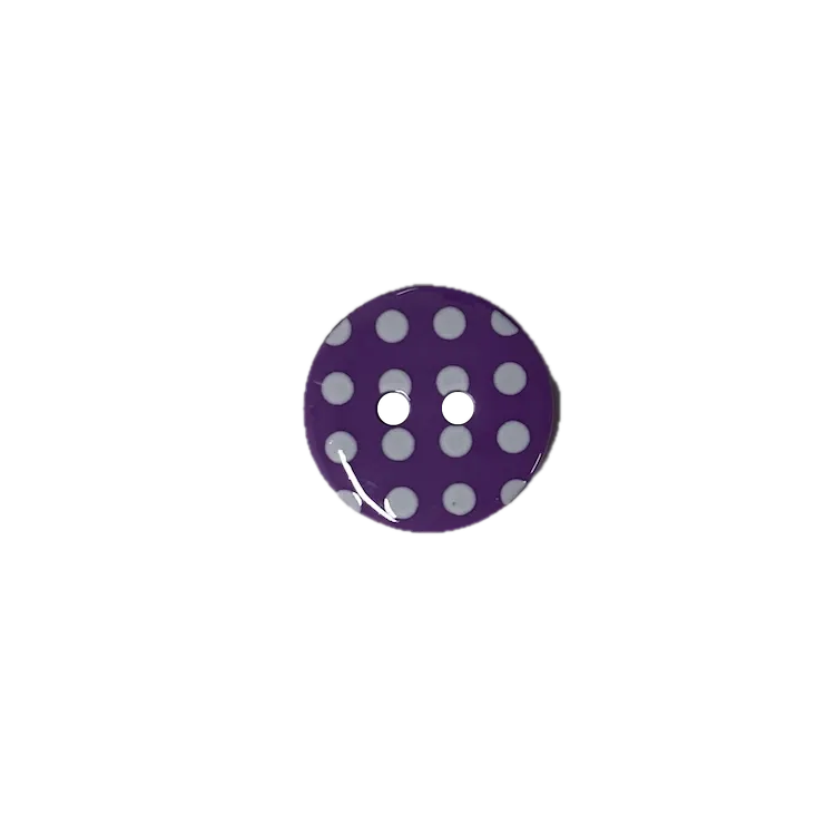 Buttons - 15mm Plastic Spotty in Purple