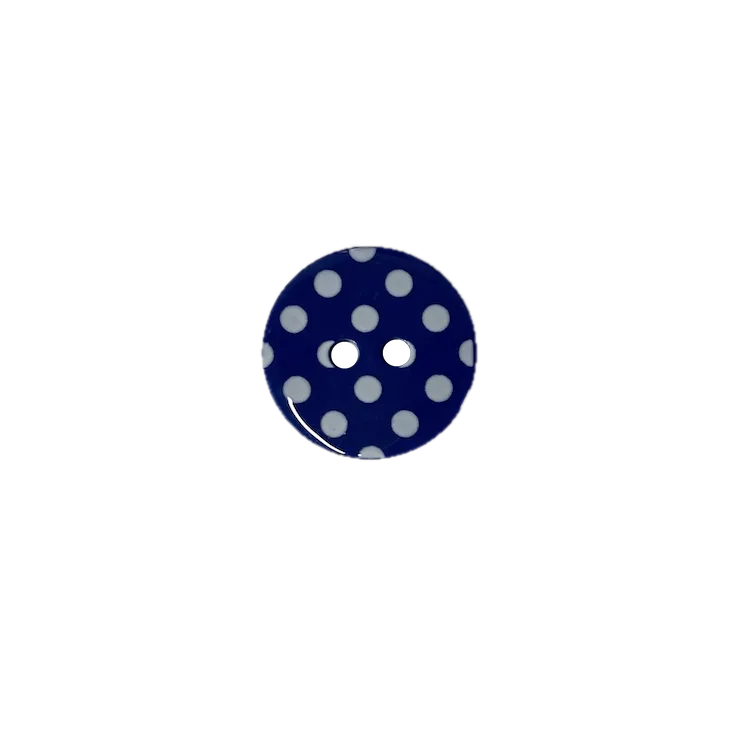 Buttons - 15mm Plastic Spotty in Royal Blue