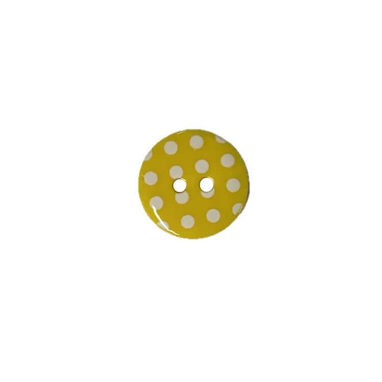 Buttons - 15mm Plastic Spotty in Yellow