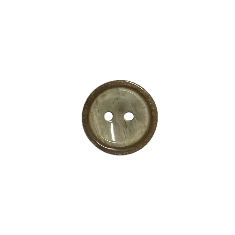 Buttons - 15mm Plastic Brown with Rim