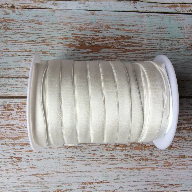 12mm Satin Plush Backed Bra Elastic - Ivory