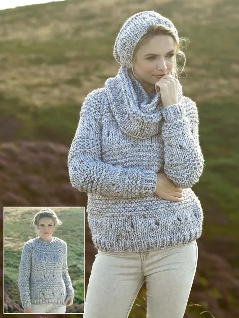 JC Brett JB273 - Mega Chunky Sweater, Snood and Hat - Knitting Pattern