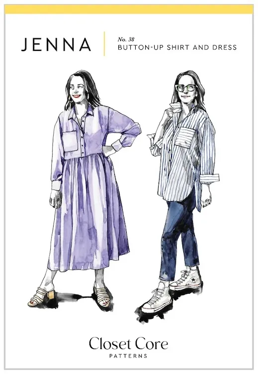 Closet Core - Jenna Button Down Shirt and Dress Sewing Pattern