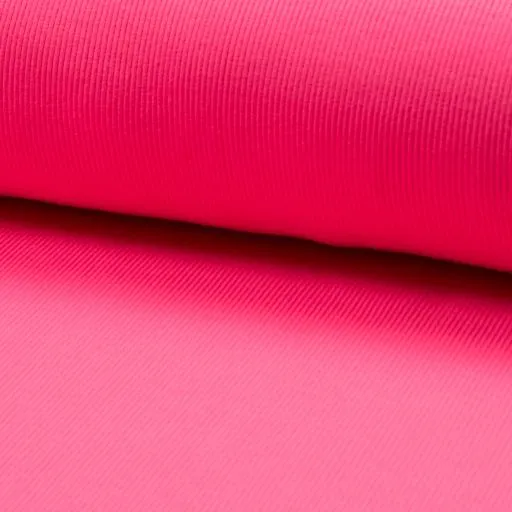 Ribbed Cotton Jersey Fabric Tube in Neon Pink