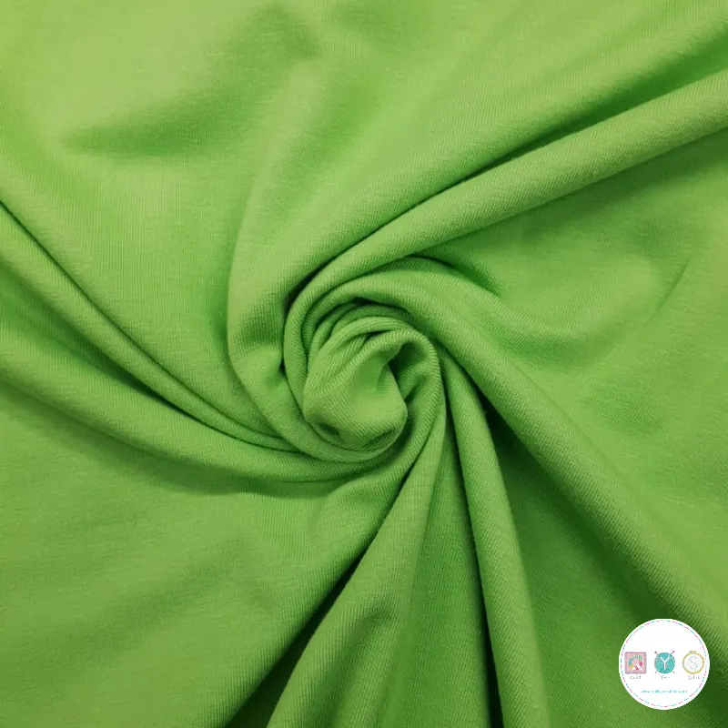 Cotton Jersey Fabric in Lime Green