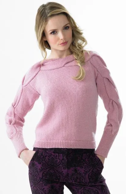 Knitting Pattern - Double Knit Braided Sweater by Jenny Watson 5038