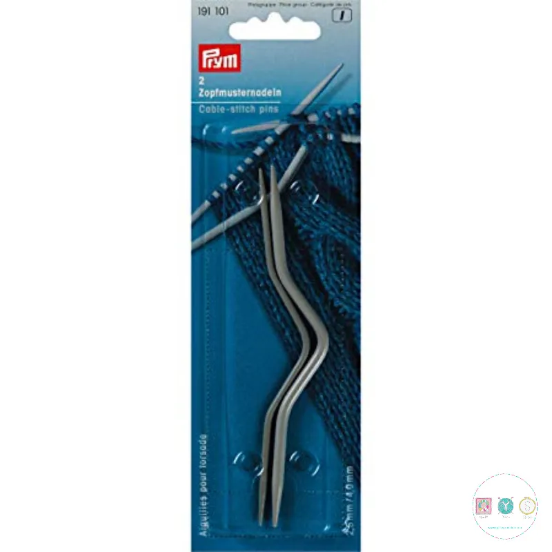 Knitting Needles - 2.5mm & 4mm Bent Cable Needles by Prym 191 101