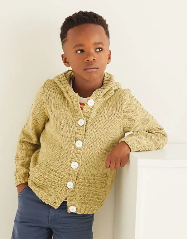 Knitting Pattern - Double Knit Kids Hooded Jacket by Sirdar 2547