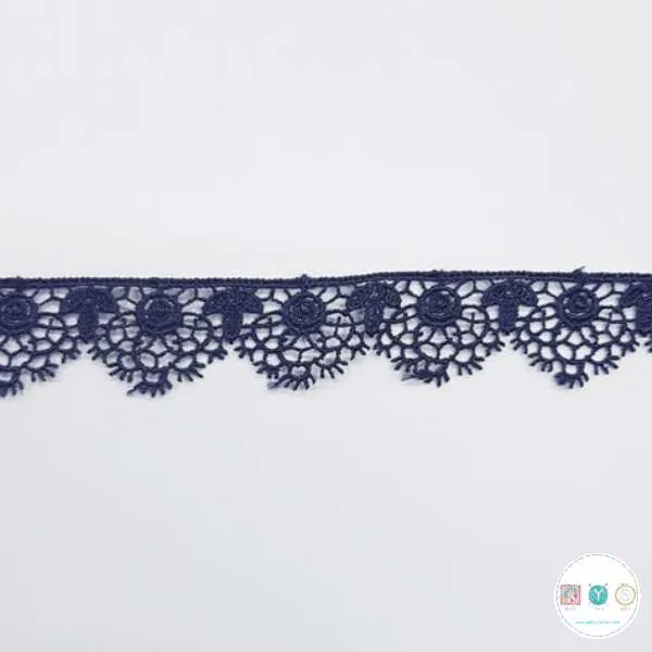 20mm Guipure Lace Trim in Navy