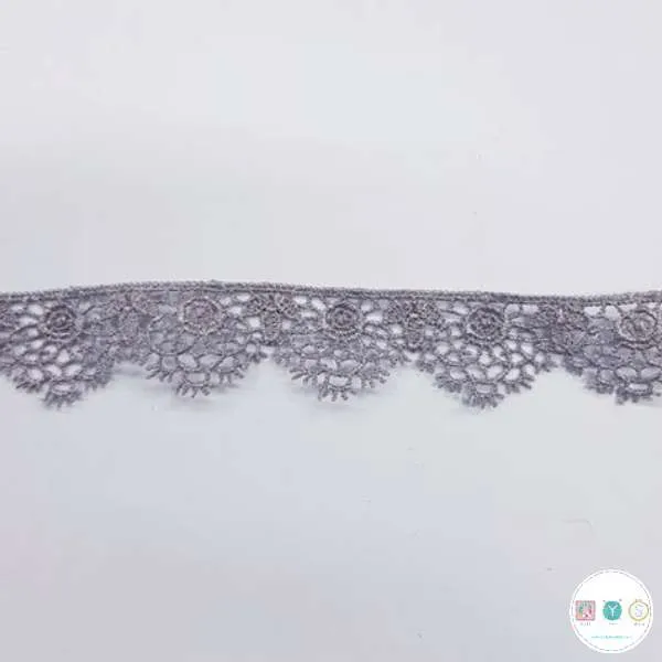 20mm Guipure Lace Trim in Grey