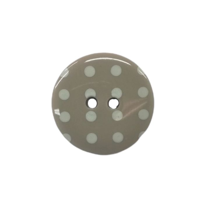 Buttons - 23mm Plastic with White Dots in Taupe