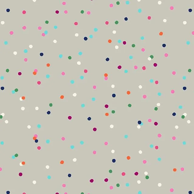 Quilting Fabric - Dots on Grey from Birthday by Sarah Watts for Ruby Star Society RS2045 12